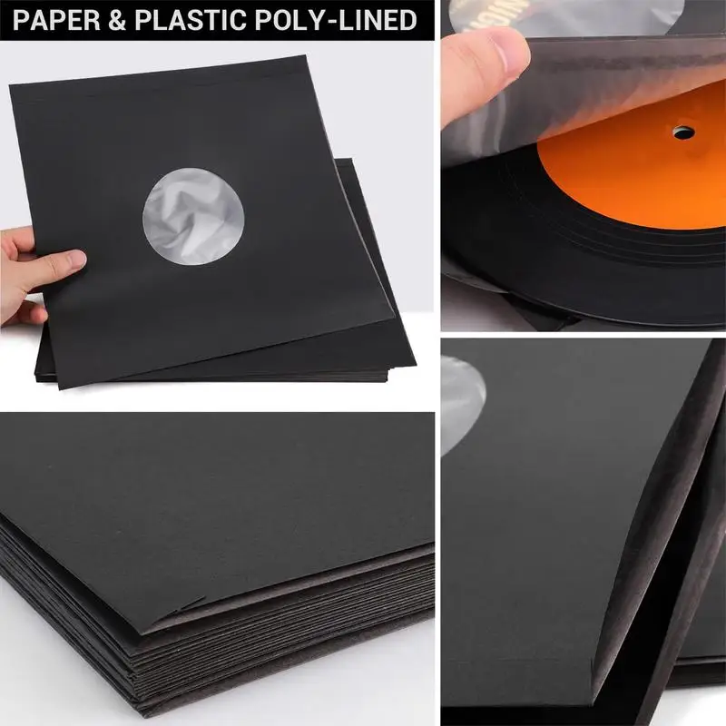 10pcs Record Protective Sleeves Vinyl Record Inner Sleeves Anti Static Album Inner Covers Storage Bags Album Organizer Protector