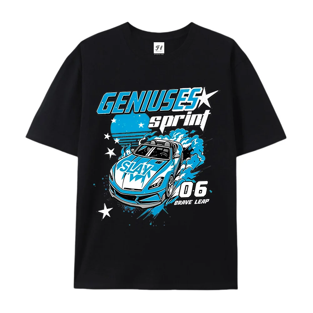 Vintage Racing Sports Car Graphic T‑Shirt Trendy Fashion Retro Race Car Drift Streetwear Casual Short Sleeve Tee Hipster Gift
