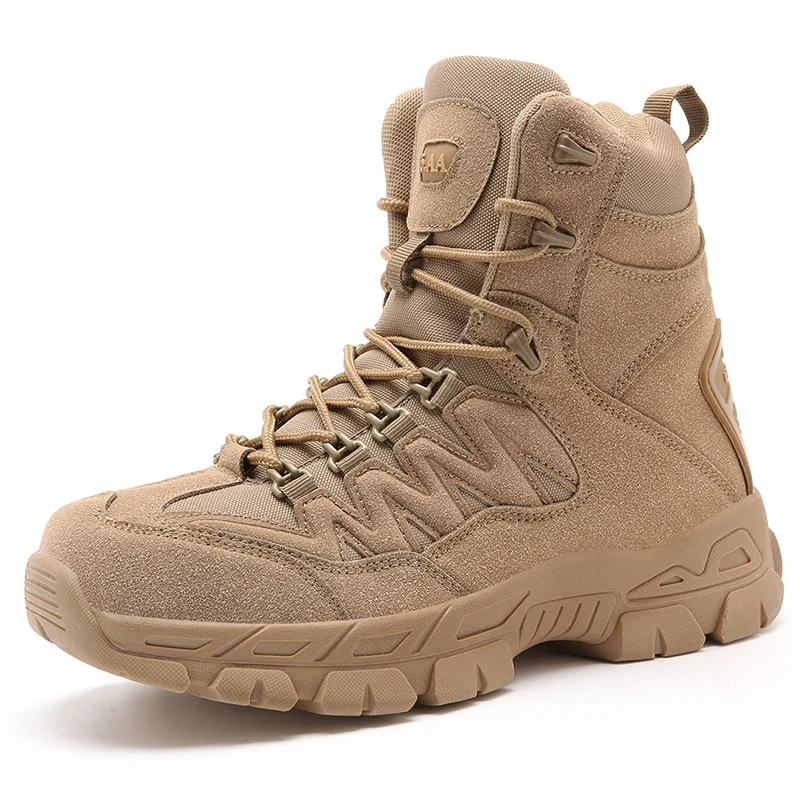 High-top combat boots for men Climbing training Tactical Desert boots for outdoor hiking Breathable military shoes for men