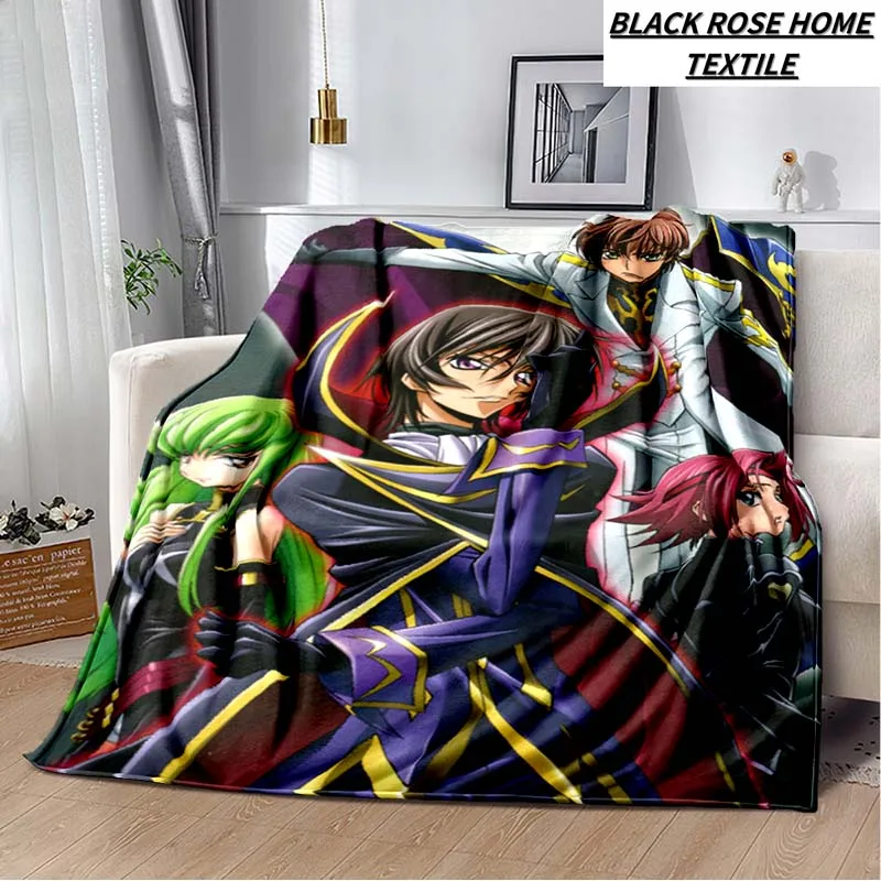 Fashion Art Print CODE GEASS C.C.&Lelouch Anime Blanket Family Living Room Sofa Plush Sleeping Blanket Outdoor Car Cover Blanket