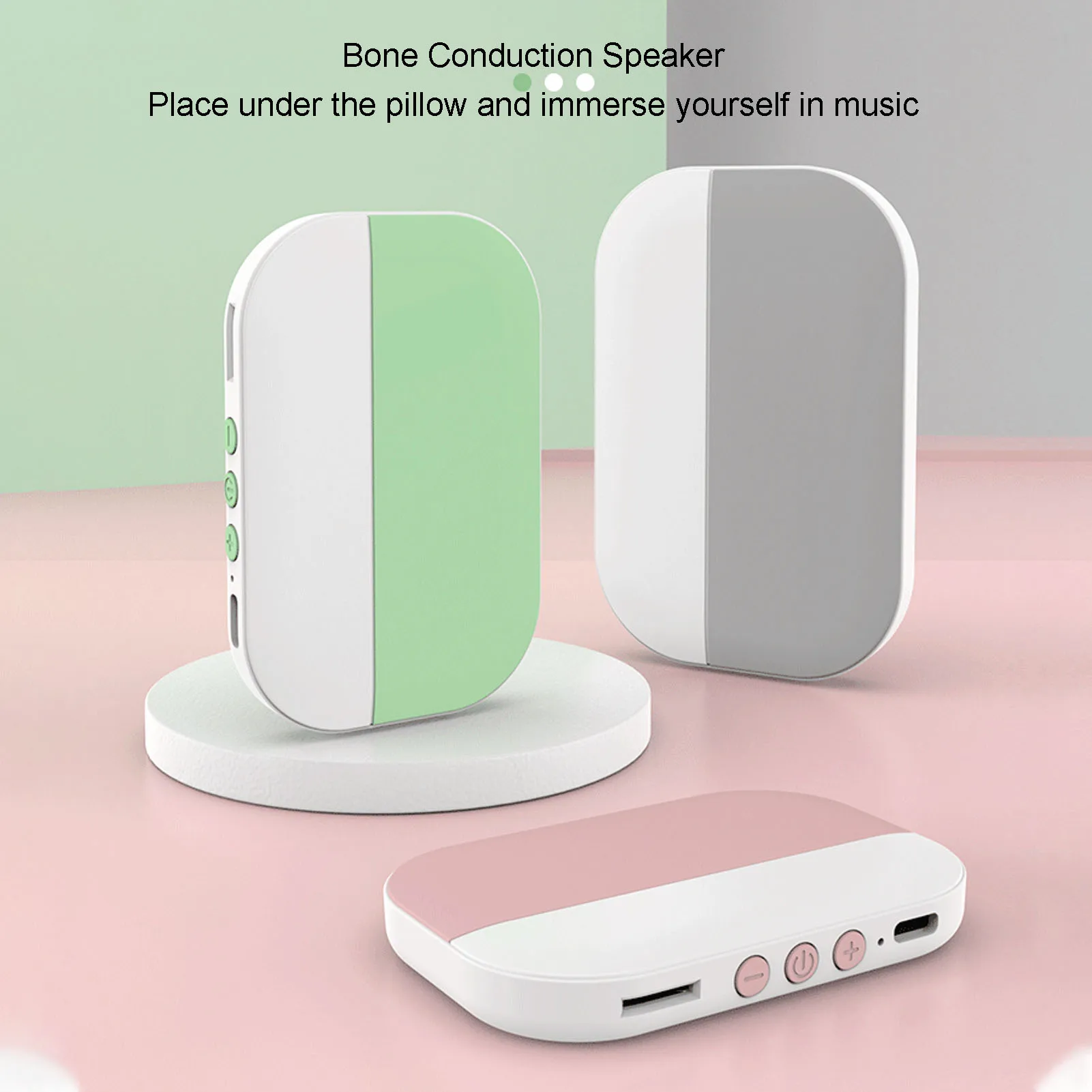 Bone Conduction Speaker 360 Degree Stereo Bass BT5.2 Portable Under Pillow Speaker for Sleeping 20H Endurance