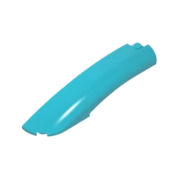 Klocki konstrukcyjne Gobricks GDS-90224 Płaskościan 10 x 2 x 2 Zakrzywiony z Zakrzywionym Końcem Lewy kompatybilny z Lego 77180 Technic