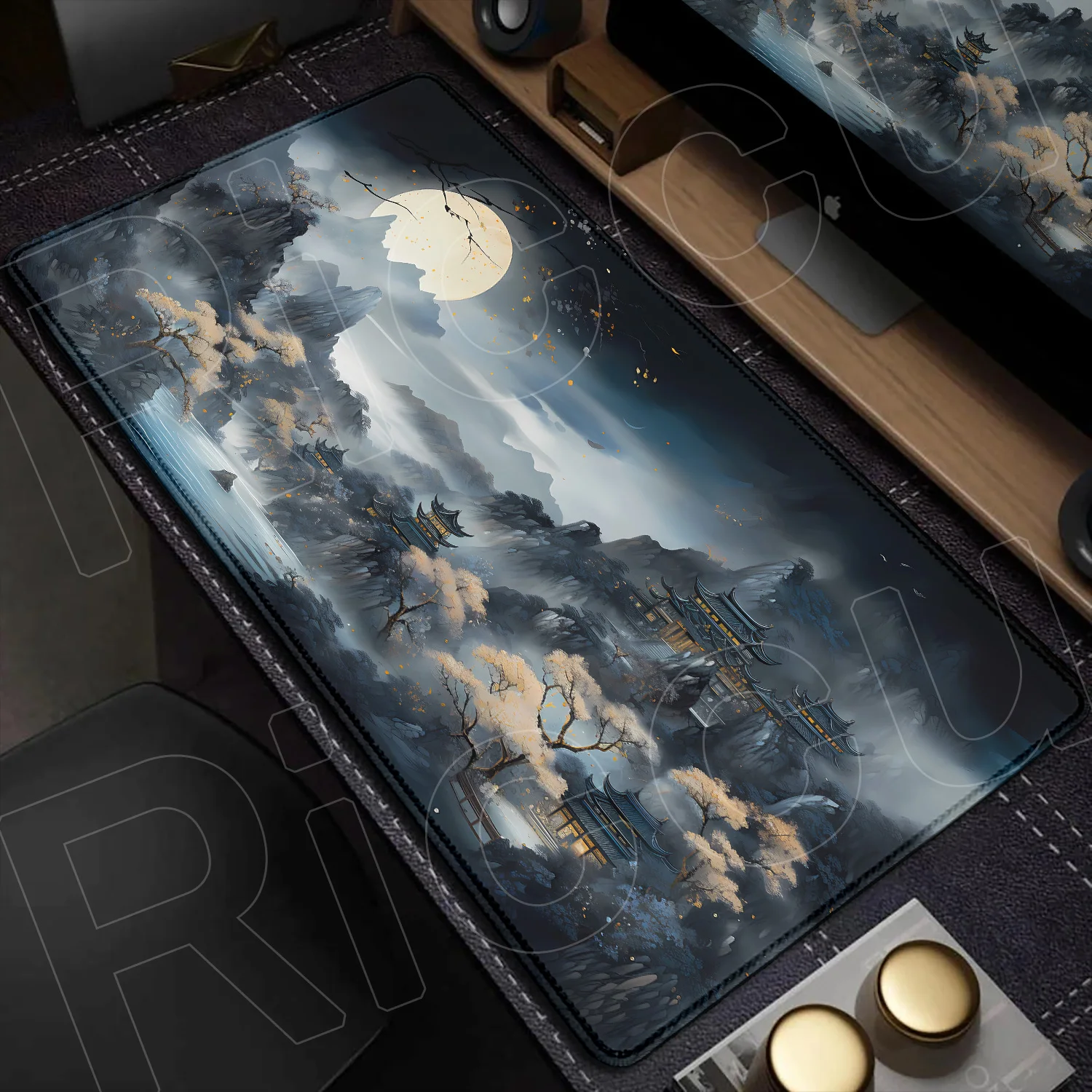 

Коврик для мыши Gaming Speed, нескользящий офисный коврик XXL, ночной лунный свет, китайский стиль, новый коврик для мыши с HD-принтом, клавиатура, коврик для ноутбука, стола