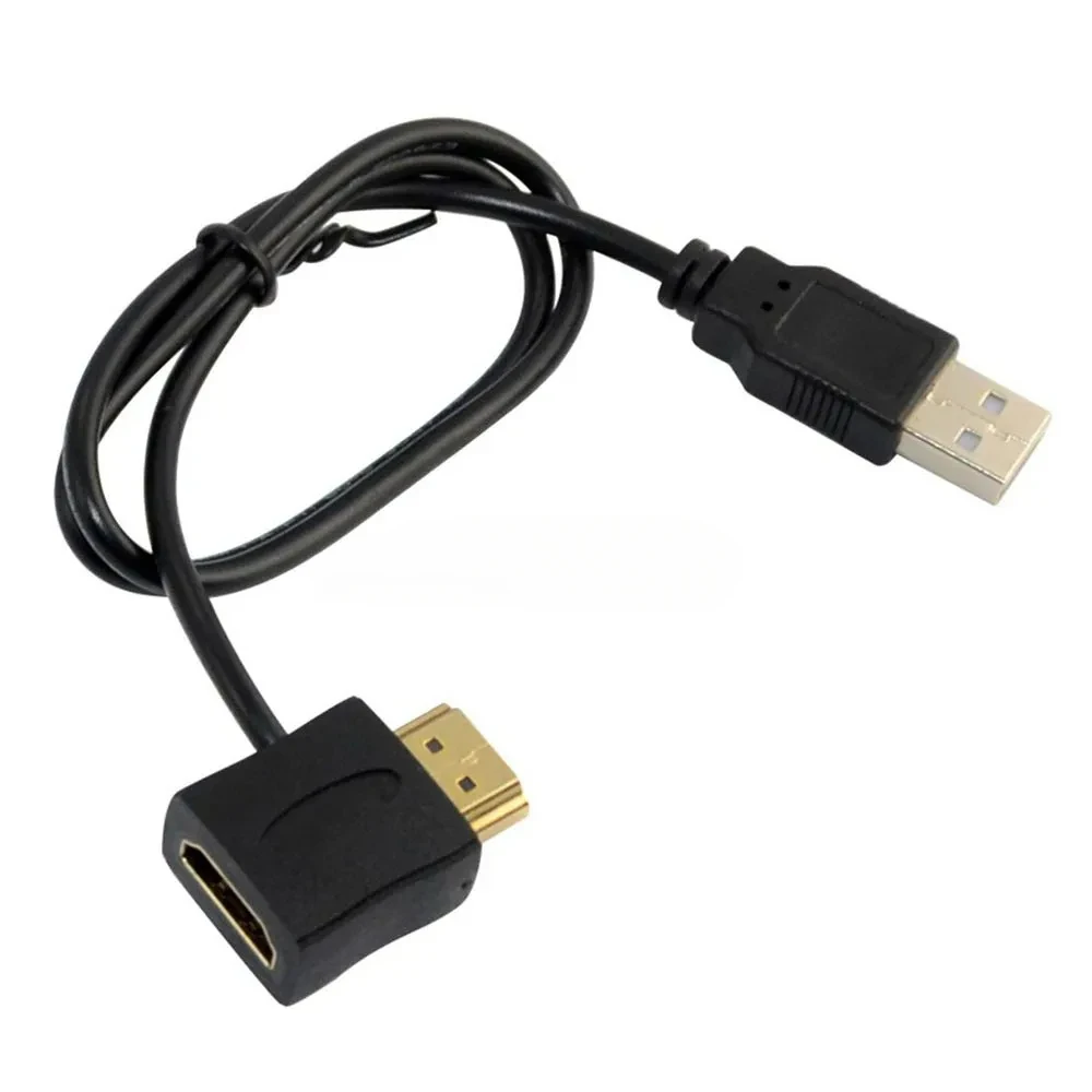 HD 1080P HDMI kompatybilny kobiecy męski złącze konwertera Adapter HDMI przełącznik HDMI z ładowarką 50cm USB2.0 kabel zasilający