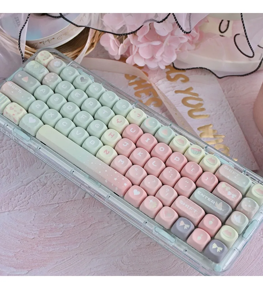 Watermelon keycap MOA height summer theme gradual change five-sided hot sublimation pbt custom keycap