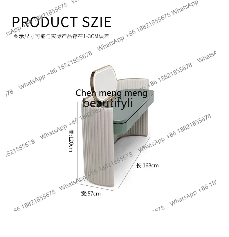 P178 Mobile da toeletta minimalista italiano a tre secchi Armadietto moderno integrato Luce Camera da letto di lusso Cabi per gioielli di fascia alta