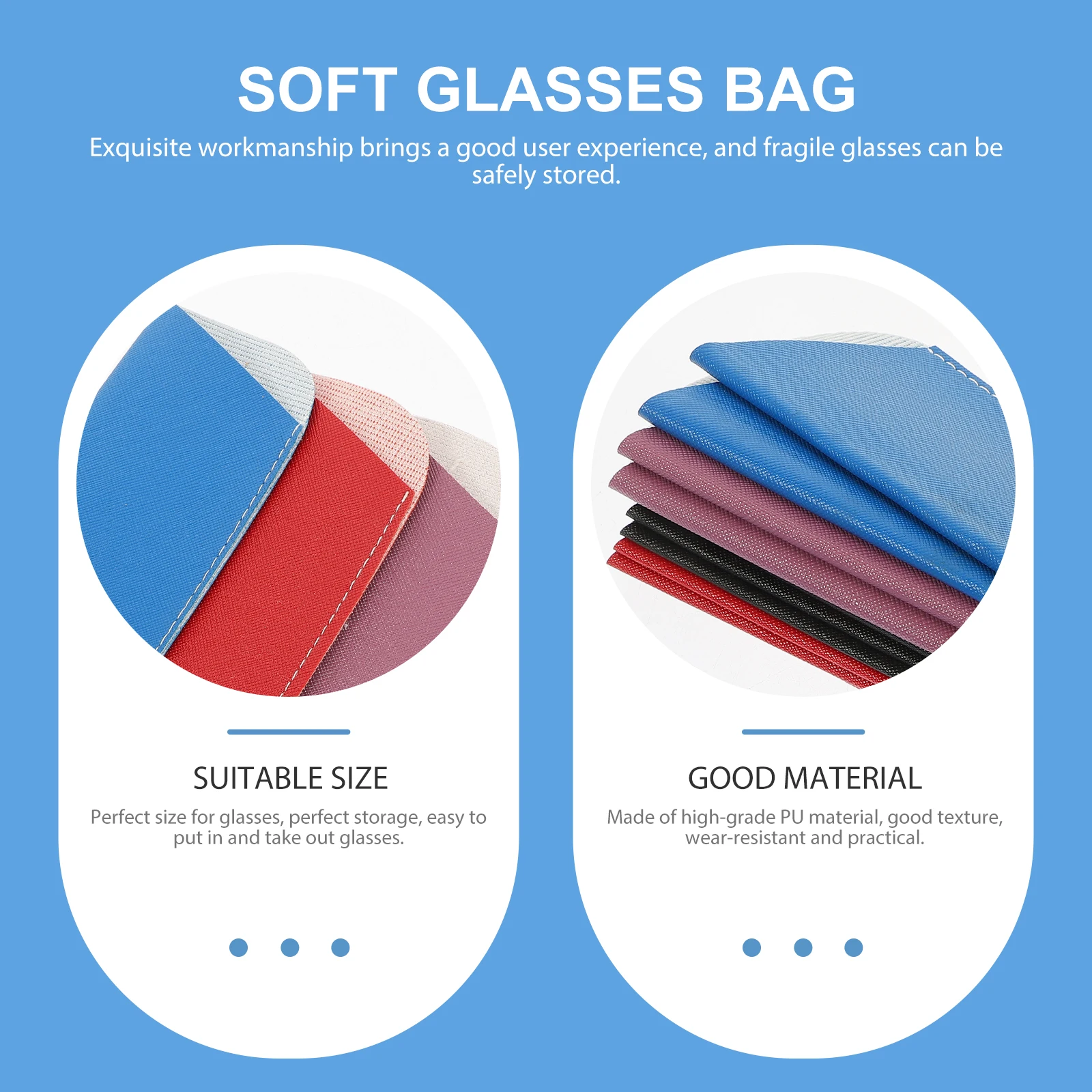 

12pcs Glasses Storage Bag Eyeglasses Pouches Travel Sunglasses Case Pu Reading Bags Lightweight Protective Case For Eyewear