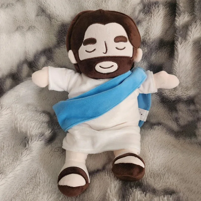 Breathing Jesus Plush Toys Baby Soothing Jesus Doll Four-gear Adjustment Children Music Sleep Companion Christmas Gifts Light