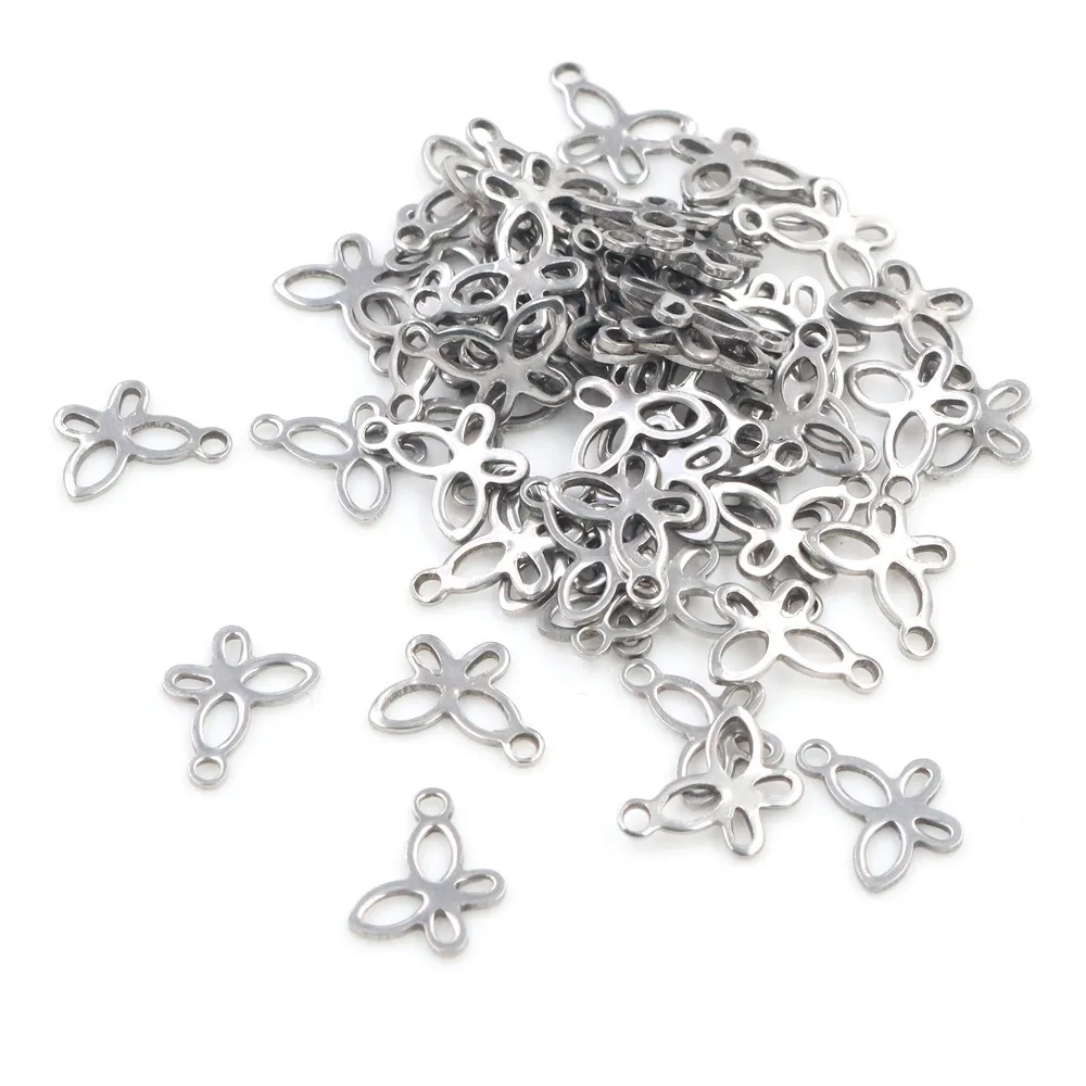 50pc/lot 10x11 8x11mm Elephant butterfly Charms 316 Stainless Steel Elephant Cute for necklace pendant charms diy jewelry making