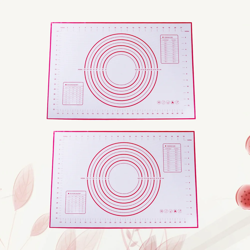 

2 pcs 40X60Cm Silicone Pastry Mat Non Stick Baking Mat With Measurements Extra Large Rolling Dough Pad For Kitchen Baking Tools