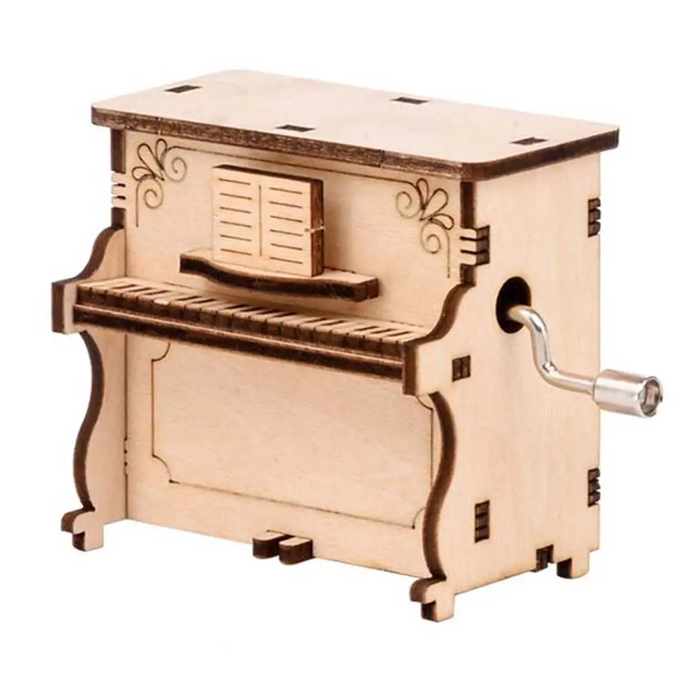 

DIY Unique Mechanical Wooden Toys Piano Model Ornaments Wooden Puzzle Assembling Toy 3D Puzzle Piano Music Box Model Kits