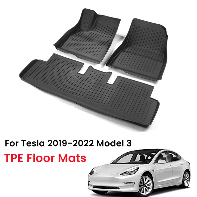 

TPE Floor Mats For Tesla Model 3 2019-2022 Foot Pads Waterproof Anti-Slip Left Right Driving Floor Liner Mat Anti Dirty Covers