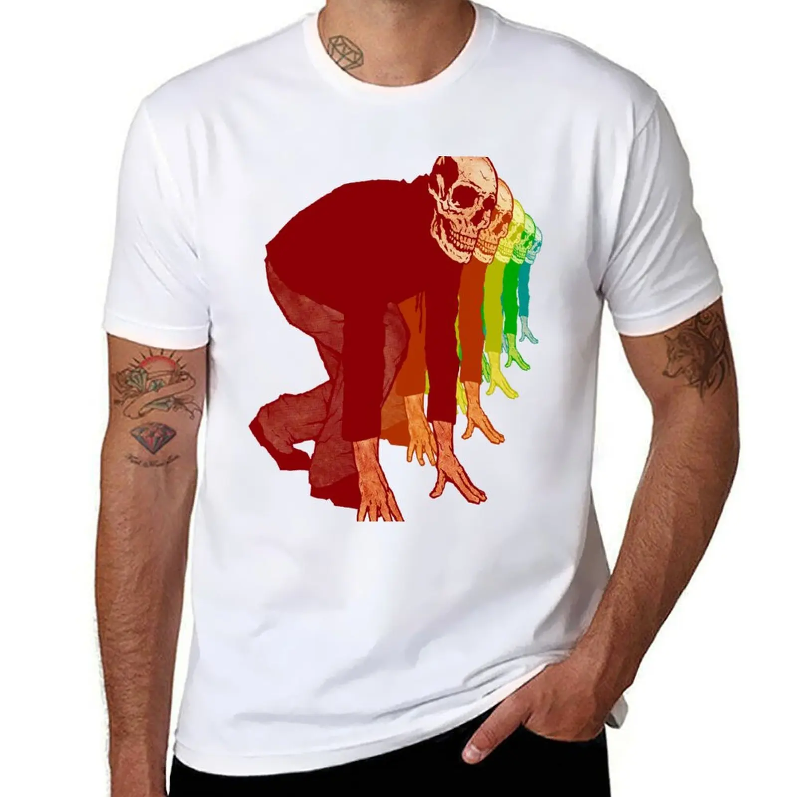 

Racing Rainbow Skeletons T-Shirt t shirts for man cotton funny t shirts for man slim fit T-Shirt