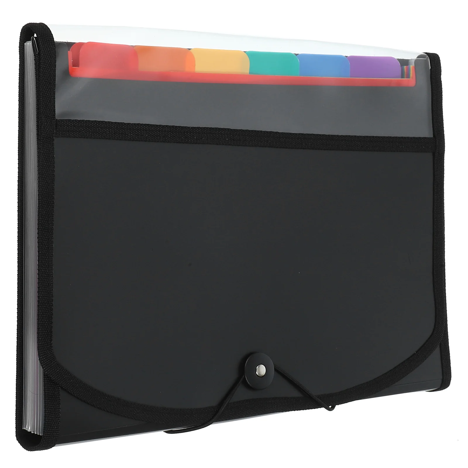 

PVC Folder 13 Layers Document Storage Bag Paper Organizer Office Binder Black Large Capacity Home School