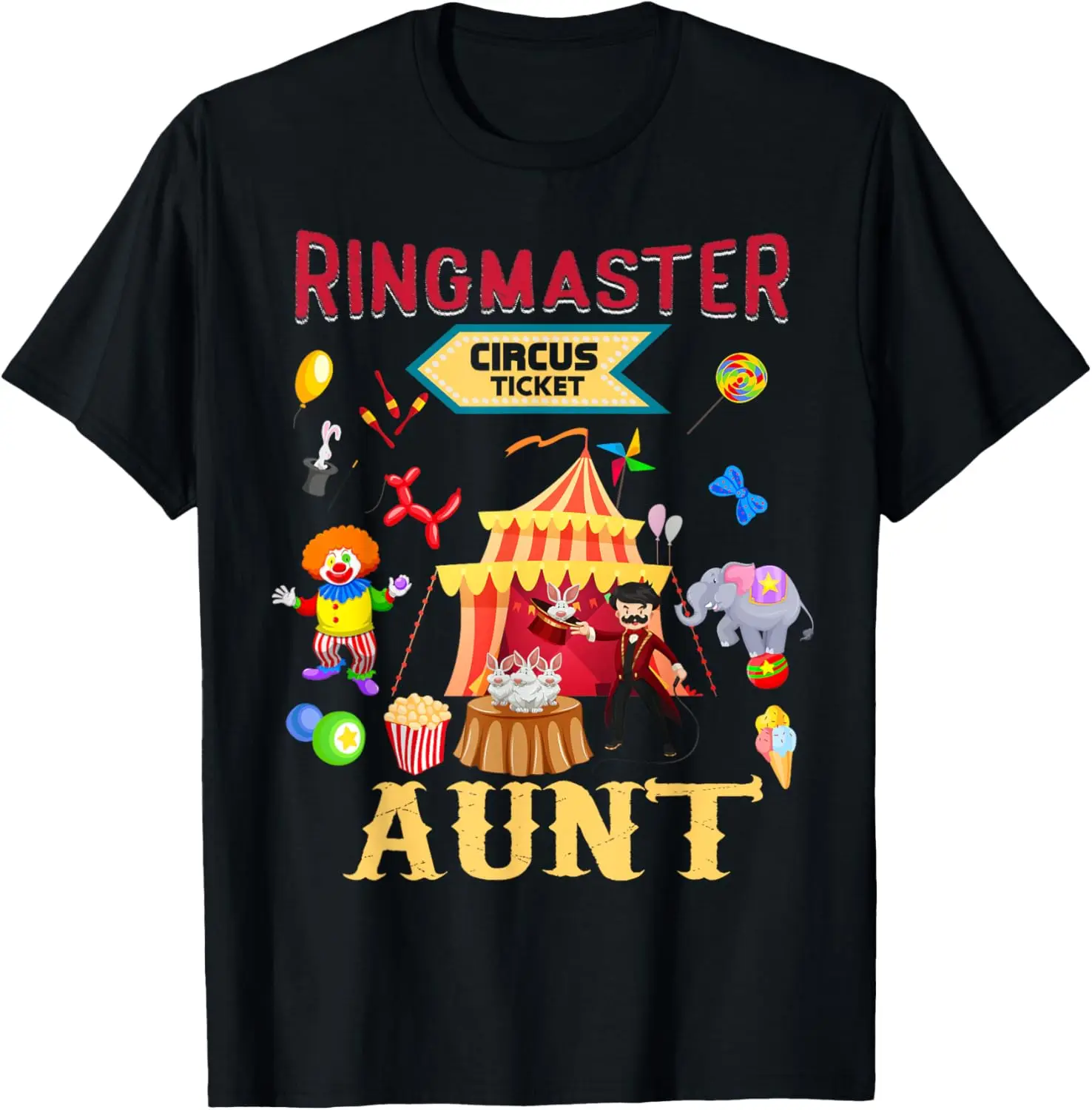 

Cute Ringmaster Aunt TShirt Circus Carnival Theme Party T-Shirt