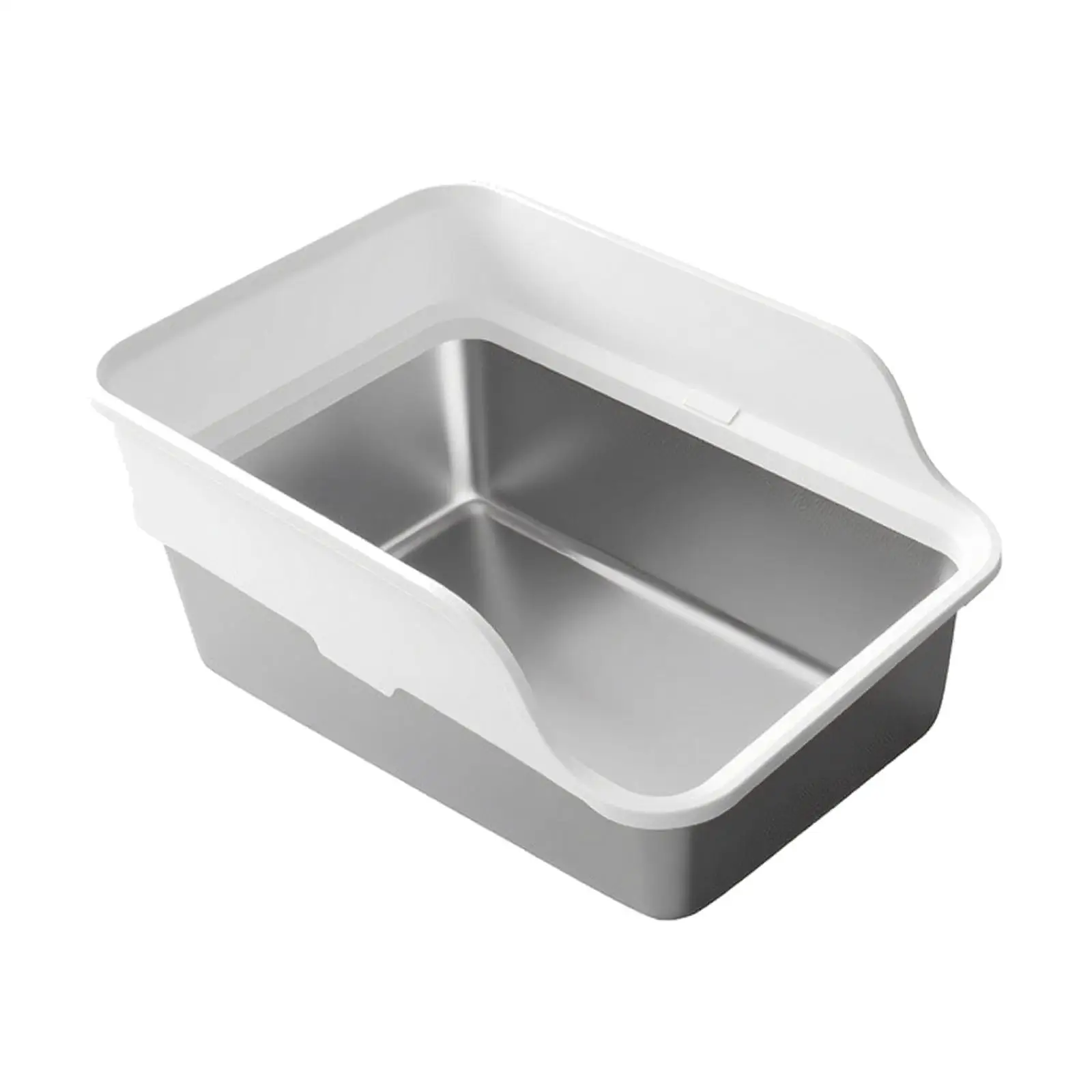 Cat Toilet Box with Tall Walls and Smooth Surface for Easy Deep Cleaning Detachable Two Piece