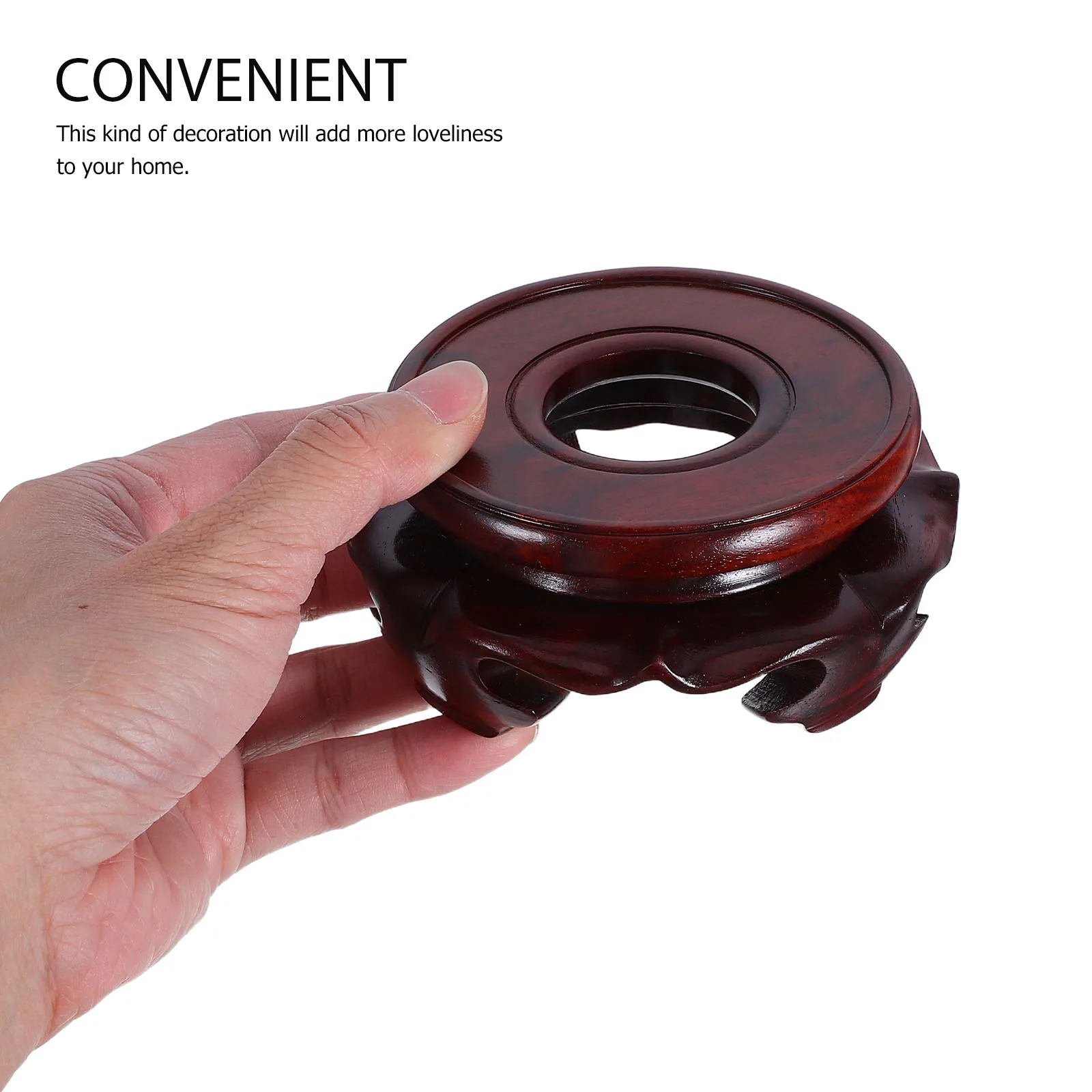 

Red Sandalwood Base Crystal Ball Holder Round Wooden Display Stand for Home Office Decor Desktop Ornament Creative Sphere Stand