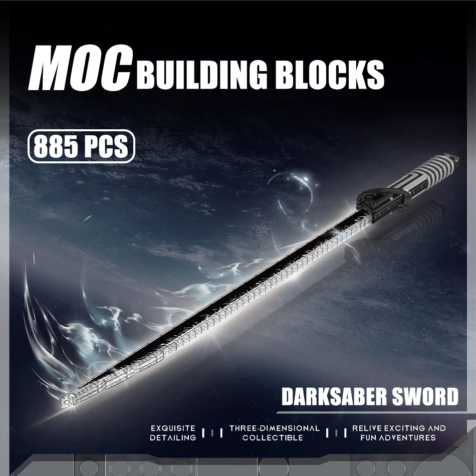 

MOC Darksaber Sword Model Building Blocks with LED Strip Movie Star Weapon Lightsable Assembly Bricks Toys Kids Christmas Gifts