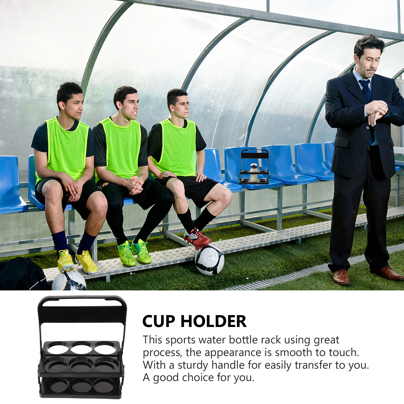 Foldable Water Bottles Sports Cage Handle Racks Countertop Football Holder Reusable Carrier Pp Freestanding