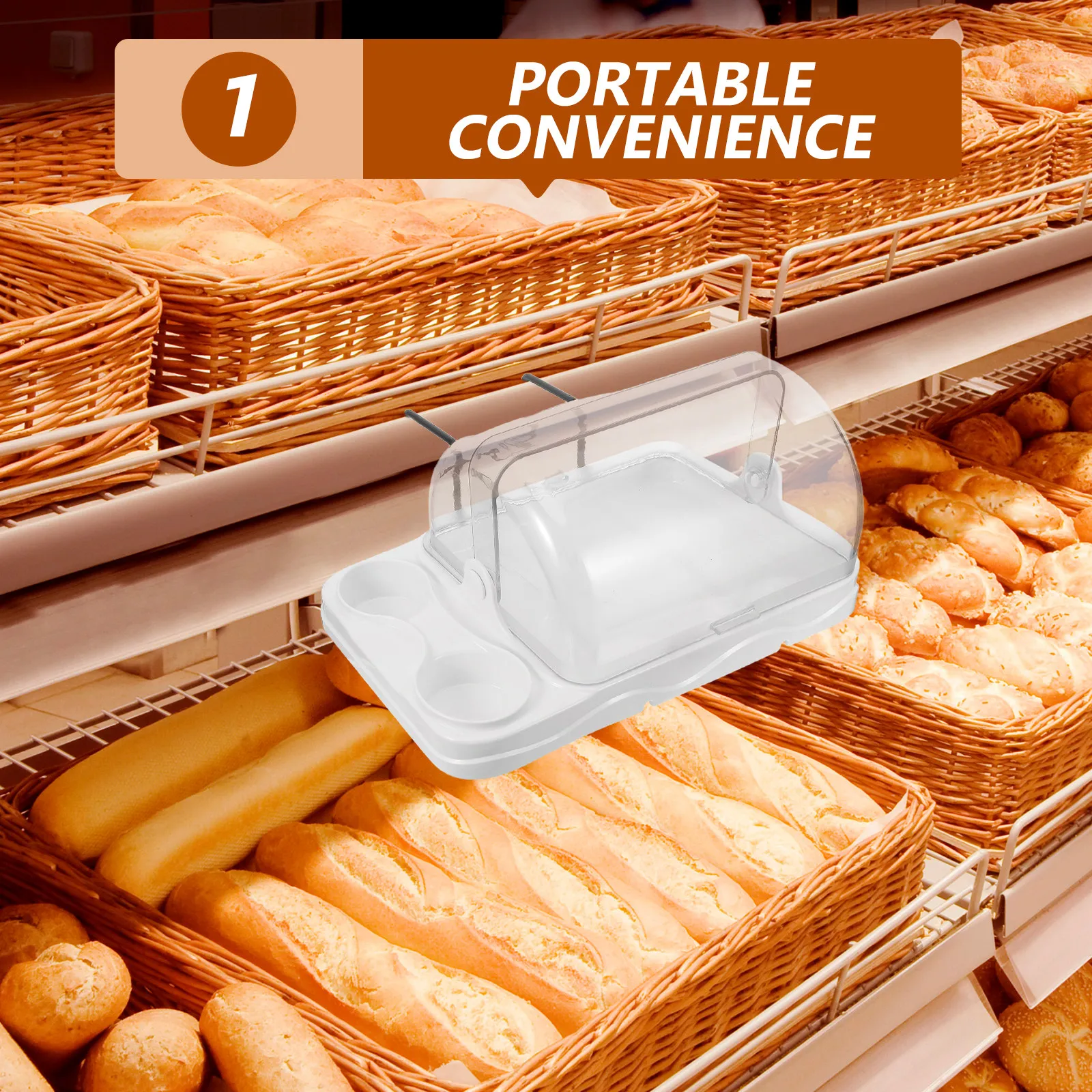 Plastic Snack Tray with Lid Multicompartment Fruit Nut Appetizer Organizer Transparent Serving Display Case for Supermarket