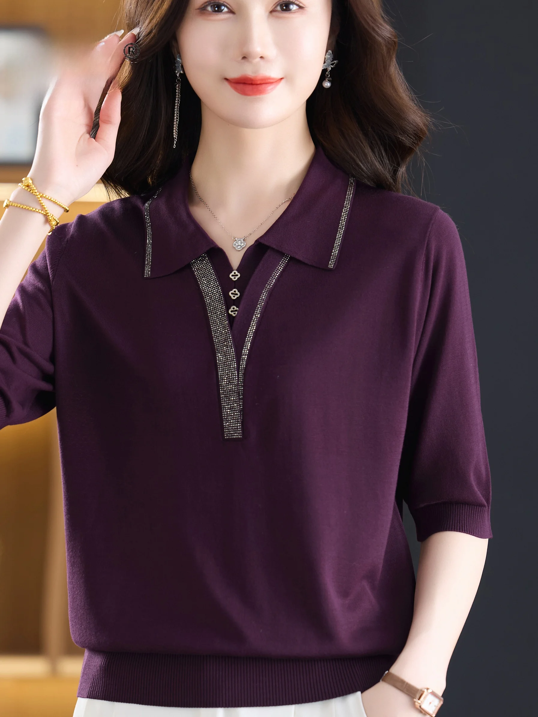 Modieus gebreid T-shirt van ij - Women Fashion Over 60 recensie en prijs
