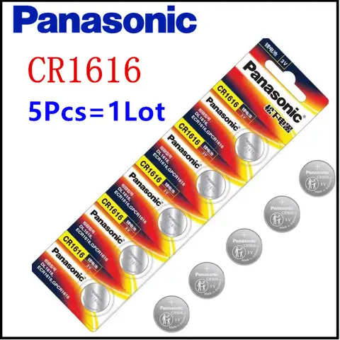 Original 5pcs Panasonic 3V CR1616 CR 1616 Button Batteries Cell Coin Lithium Battery For Watch Electronic Toy Calculators
