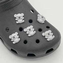 5/10Pcs Kawaii Small Koala Shoe Charms per sandali zoccoli accessori Cute Animal Shoe Pins gioielli fai da te Kid Slipper Parts Decor