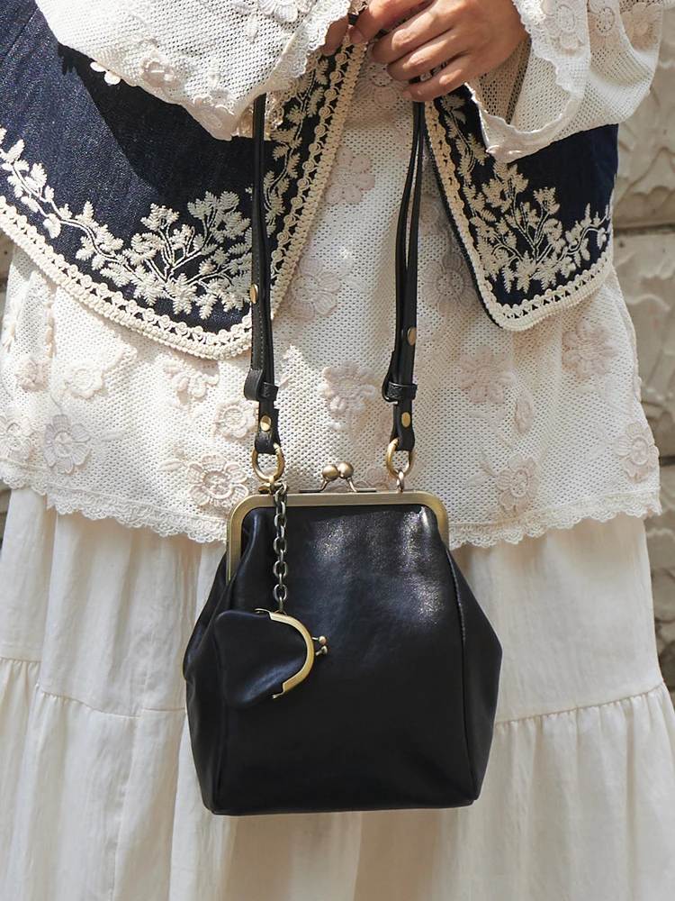 

Новая китайская сумка из натуральной кожи с зажимом из воловьей кожи, винтажная сумка ell, мягкий хлопковый съемный ремень