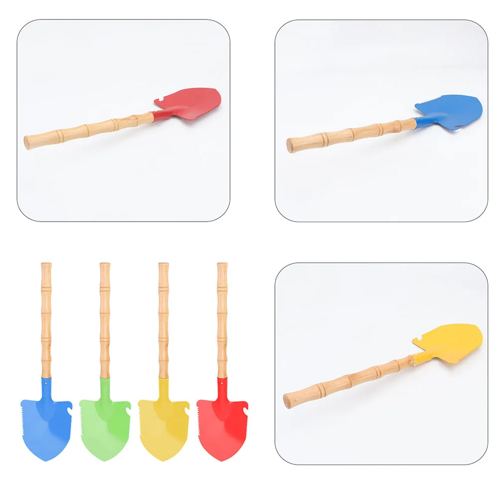 

3Pcs Beach Sand Shovels Durable Iron Wood Material Creative for Kids Outdoor Snow Sand Play Tools Portable Toy Shovels