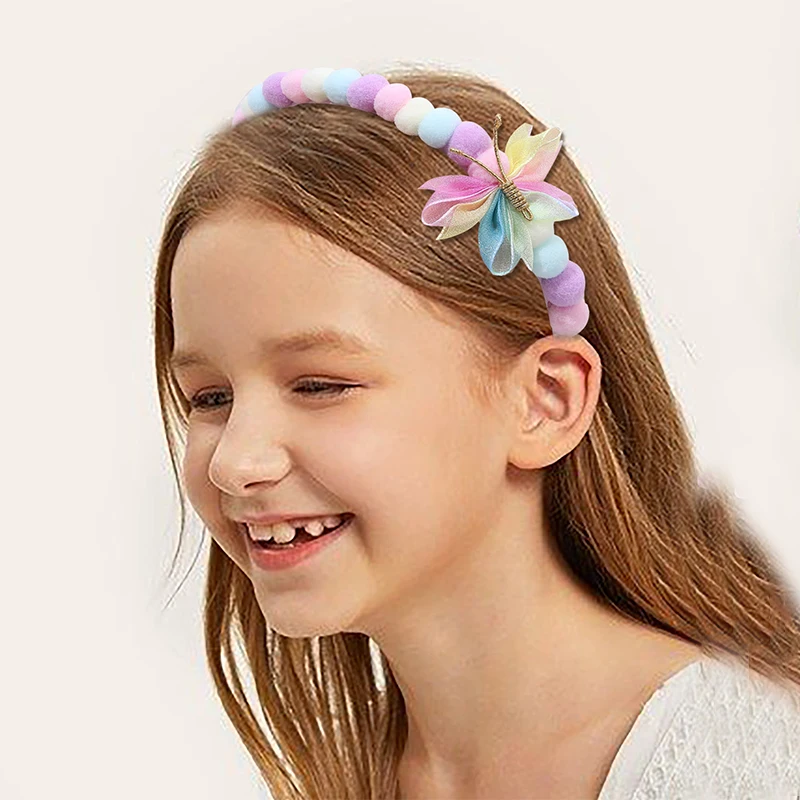 Ncmama-diademas de mariposa para bebé y niña, accesorios para el cabello con encaje de arcoíris, diadema de princesa, aro de Hiar