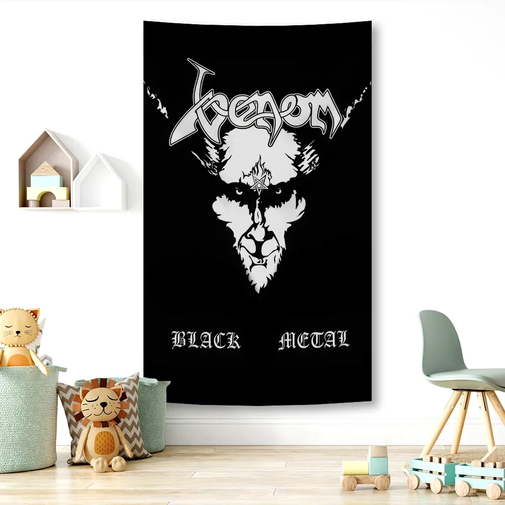 Blacks Metals Tapestry Flag Bohemian Minimalist Album Cover Bar Bedside Polyester Canvas Decoration house decoration