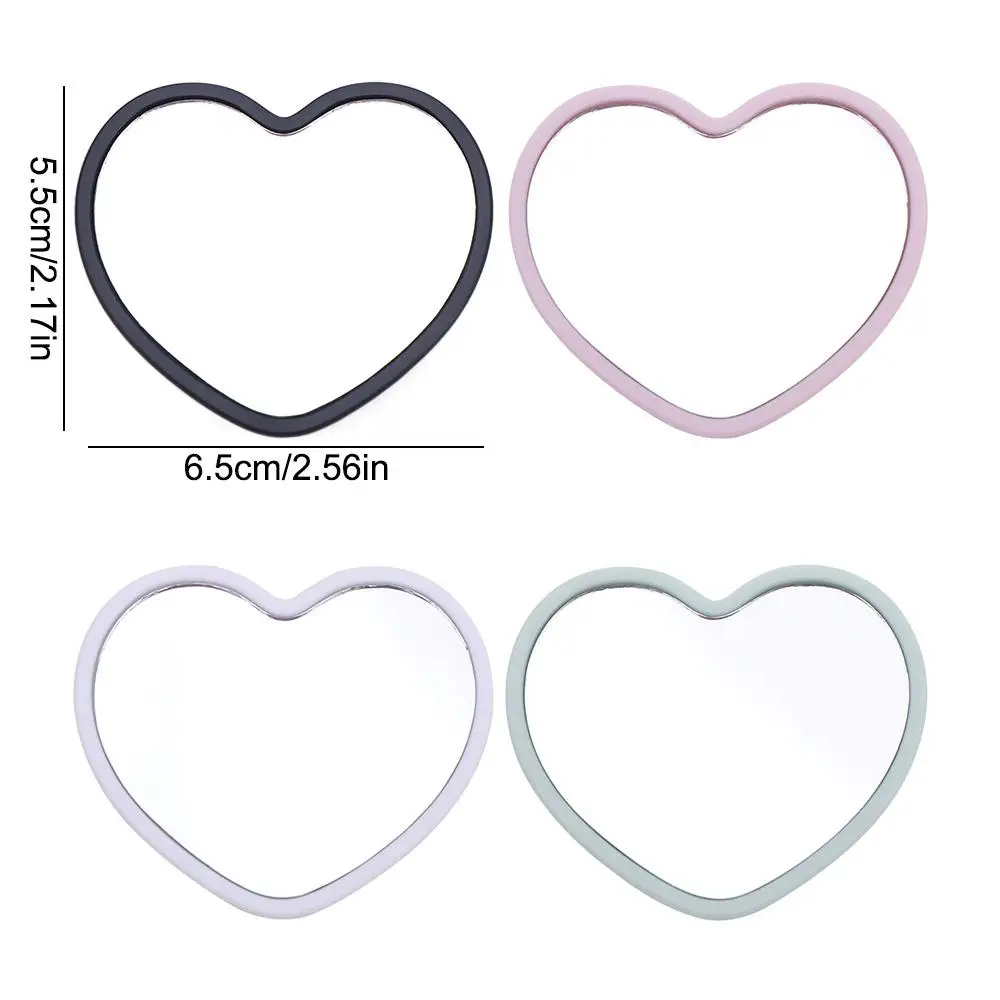 Simple Single-sided Heart-shaped Mirror High-definition Handheld Handheld Mirror Little Beauty Make-up Mirror Makeup Tool