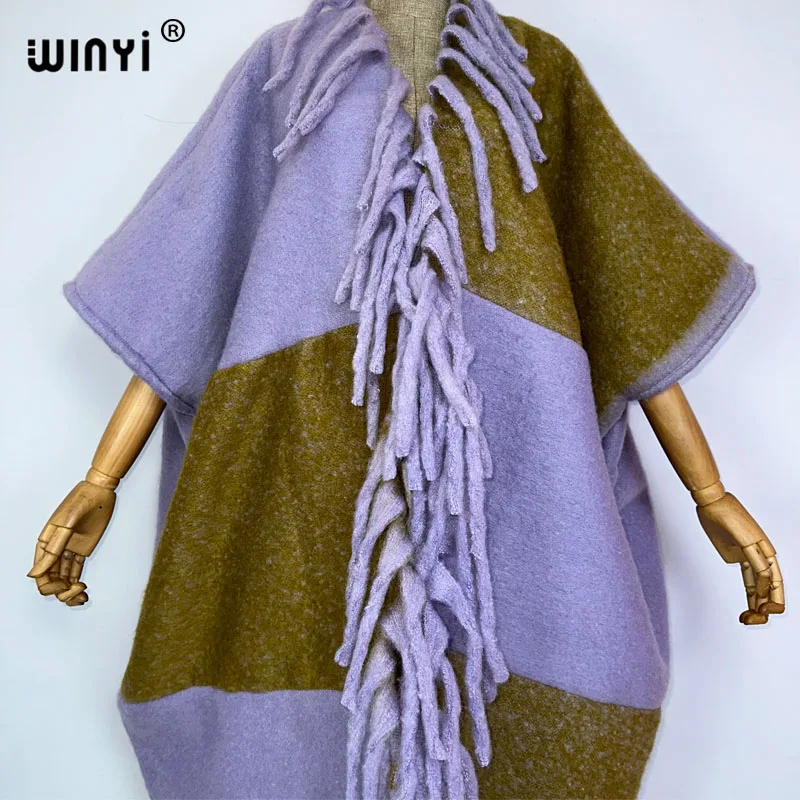 WINYI Winter cloak High Quality poncho Long OverCoat Thick Warm Female coat for women Africa coats куртка женская winter jackets