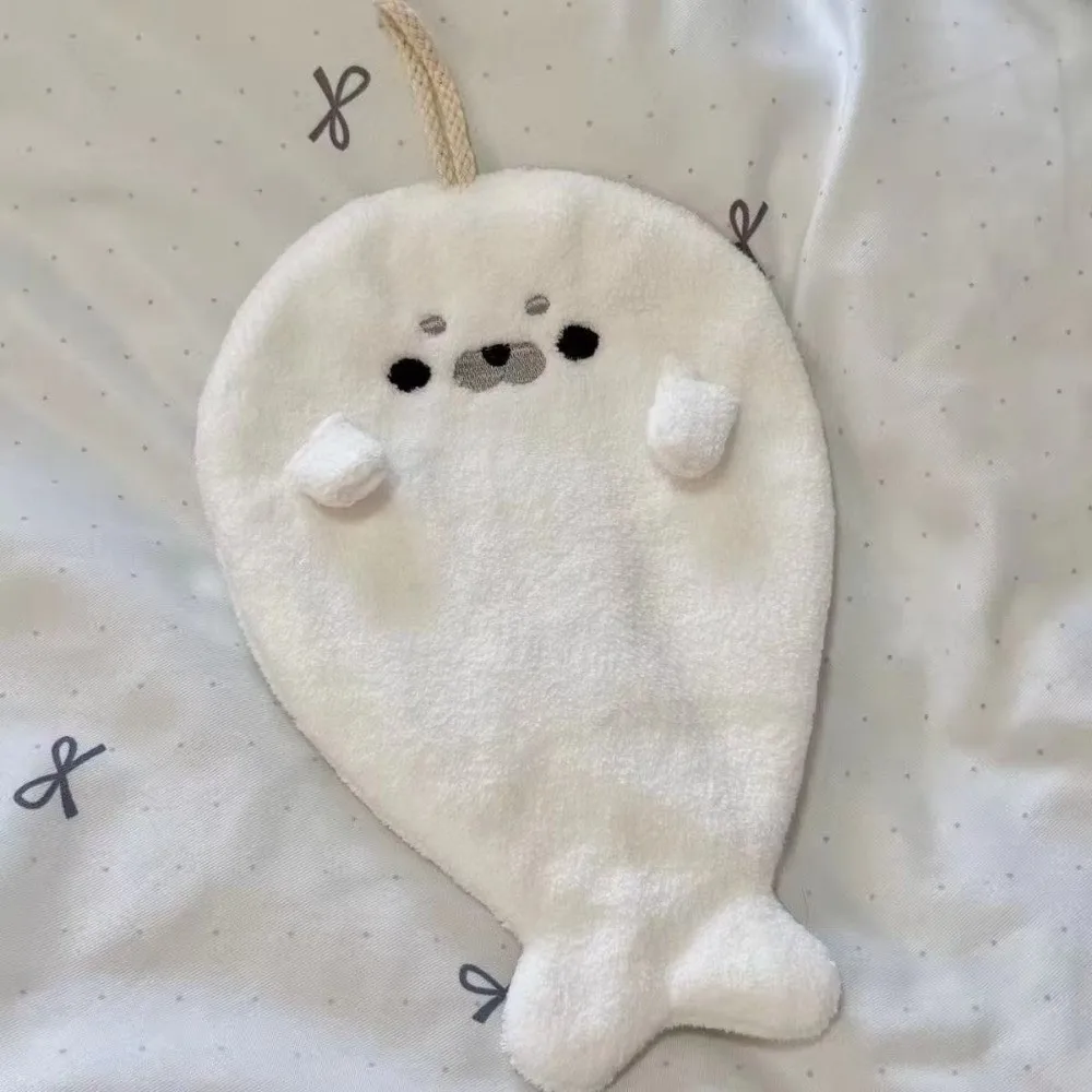 

Cartoon Baby Seal Dry Hair Cap Coral Fleece Quick-Drying Hair Drying Cap Ultra-Thick Super Absorbent Hand Wipe Towel
