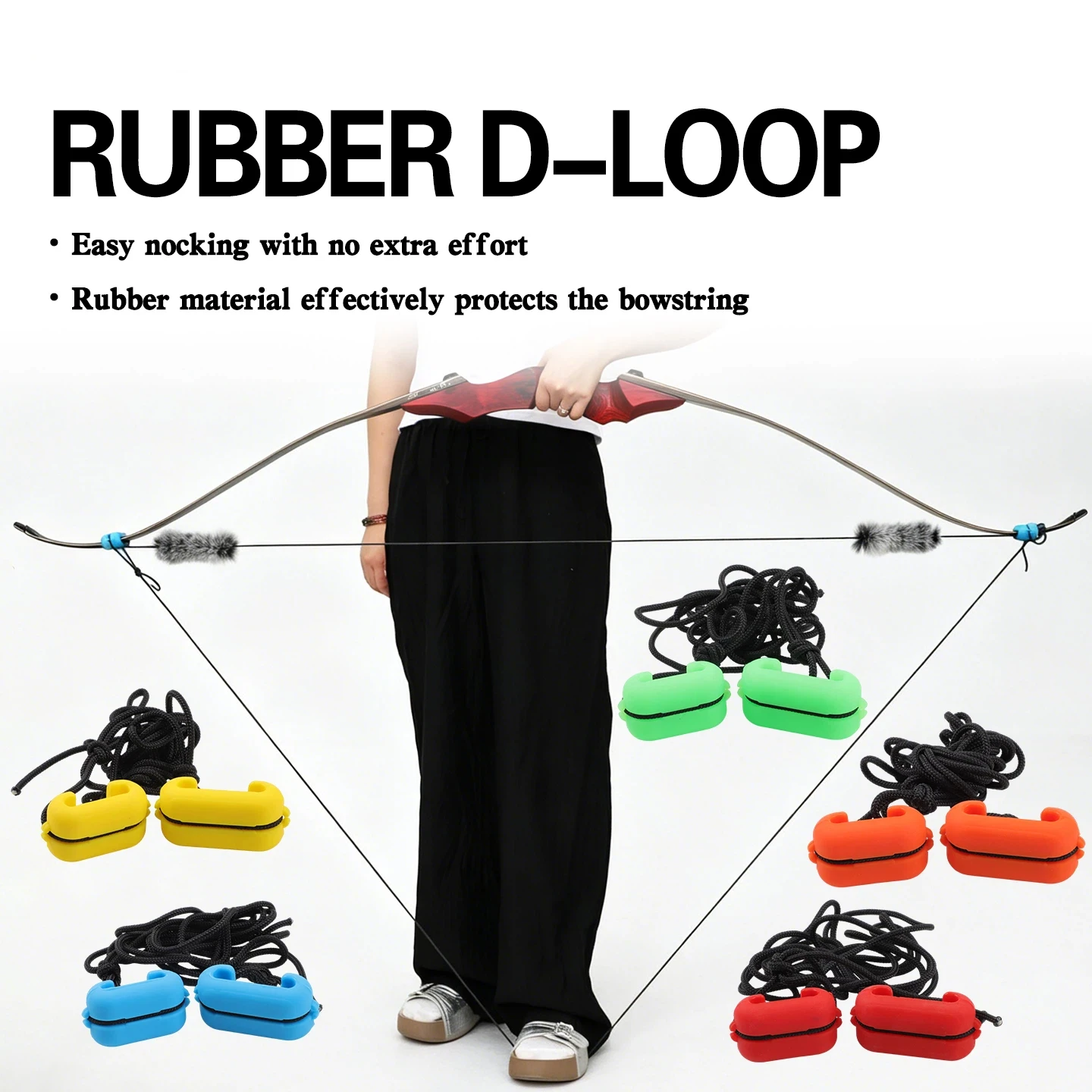 2pcs Archery Bow String Install Rope Mounting Aid Tool for Traditional Recurve Bow hunting Shooting Accessories