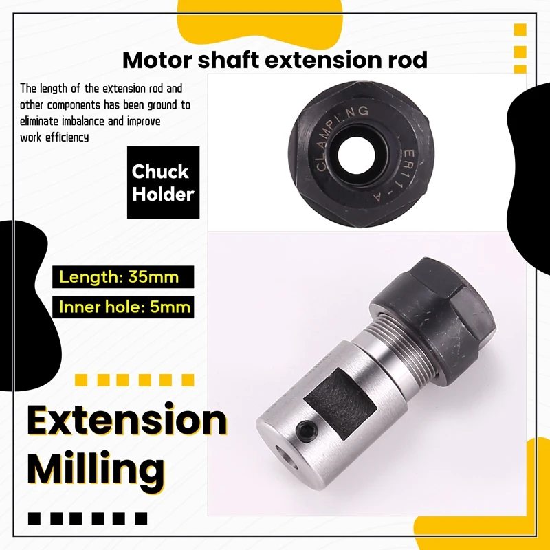 ผู้ถือตรง Shank Chuck เครื่องมือ 35Mm CNC โลหะ Extension มิลลิ่ง C16-ER11-35L Nut เปลี่ยน