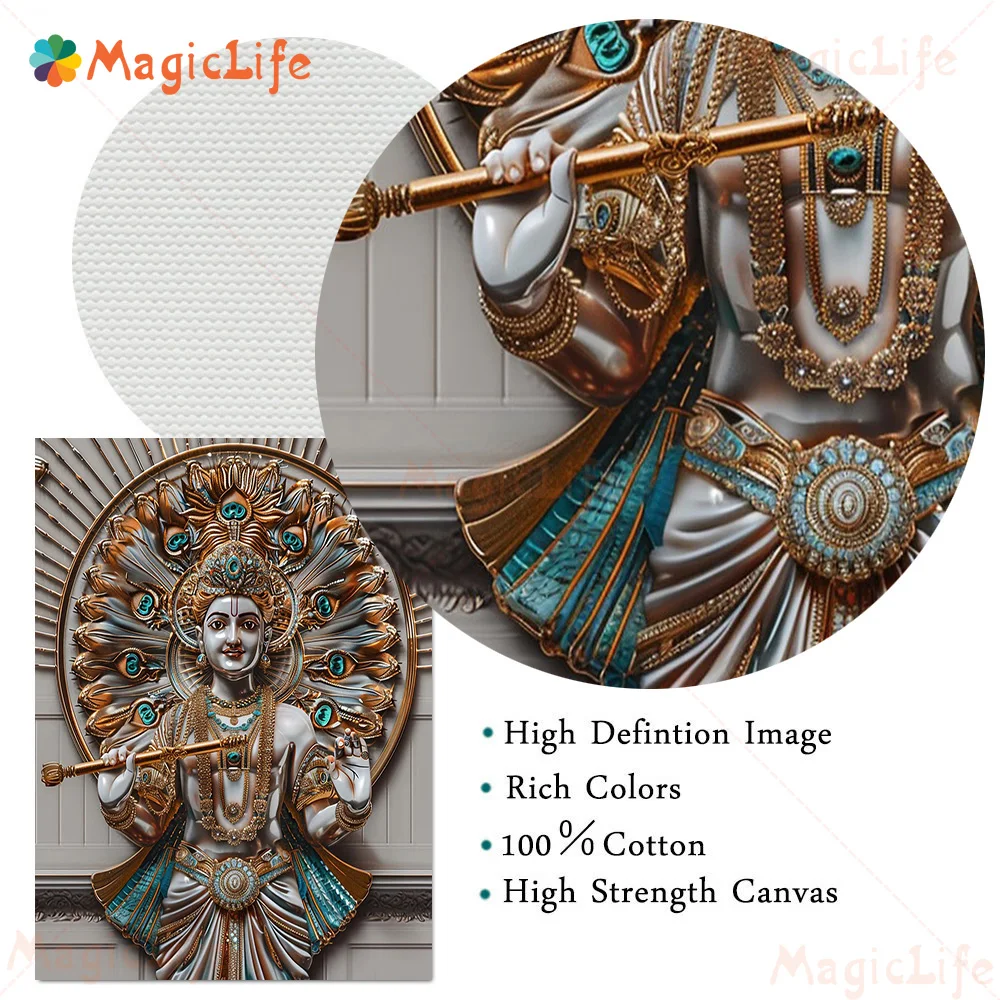 Religion Ganesha Shiva Hinduism Hanuman Kali Buddha Wall Pictures For Living Room Poster Wall Art Canvas Painting Unframed