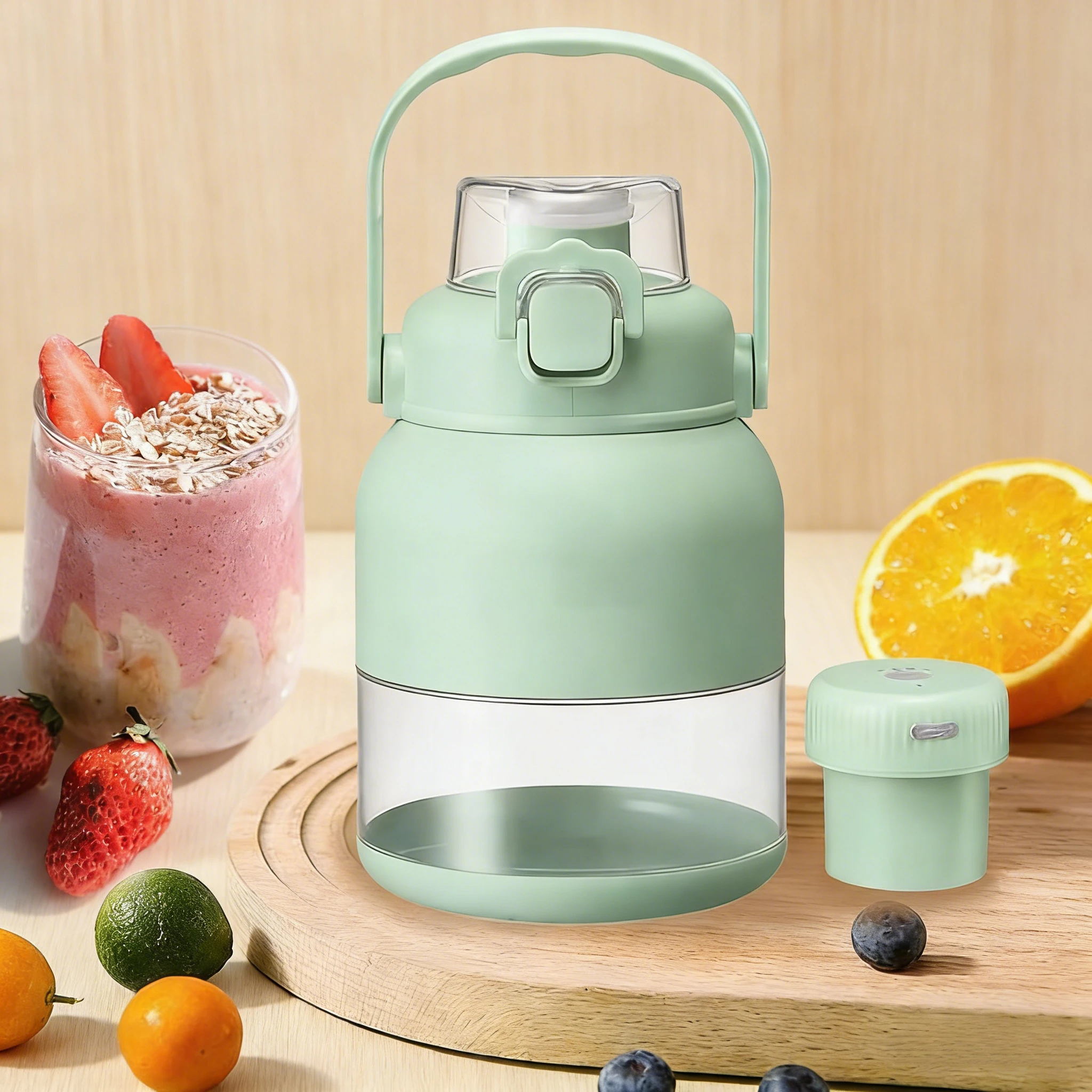Licuadora Portátil Inalámbrica Libre de BPA con Capacidad de 33oz, 12 Cuchillas de Acero Inoxidable, Recargable por USB para Smoothies y Batidos