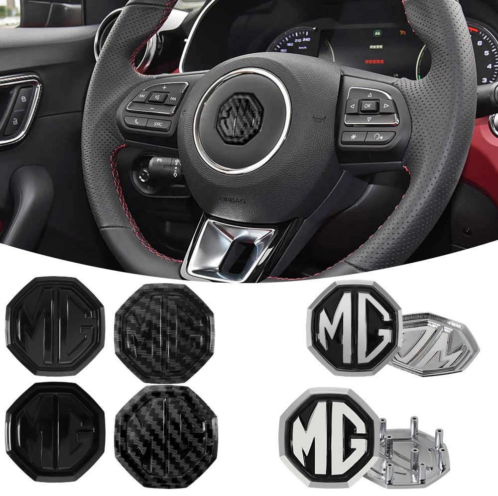 For MG ZS 7 6 Cyberster MG4 EV ES5 HS ONE GT GS MG3 EZS 3SW Scorpio Car Accessories Badge Stickers Steering Wheel Logo Sticker
