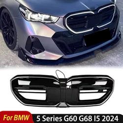 For BMW 5 Series G60 G68 I5 2024 Car Front Grille Modified with Light Mask Bumper Net Radiator Auto Accessories Body Kit Tuning