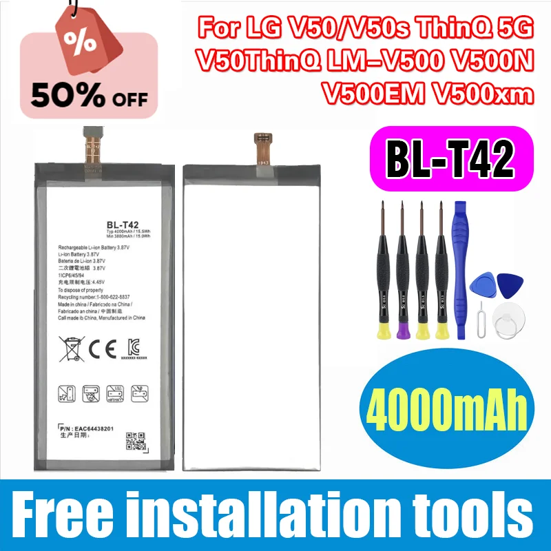 

Zero-cycle Battery for LG V50/V50s ThinQ 5G V50ThinQ BL T42 LM-V500 V500N V500EM V500xm Mobile Phone Bateria