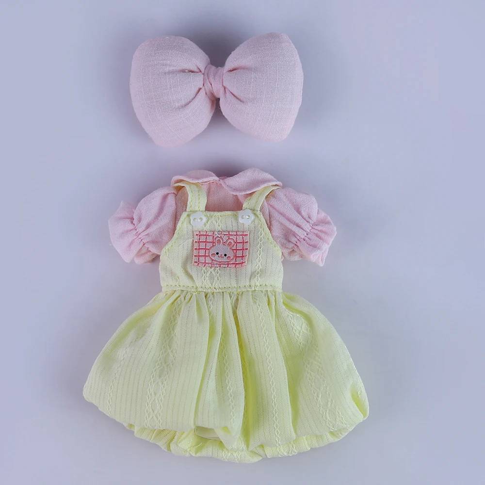 ICY DBS Blyth 인형 드레스 노란색 활 귀여운 치마 애니메이션 소녀 의상 1/6 BJD