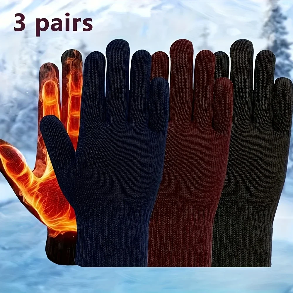 pacote-com-3-pares-de-luvas-de-inverno-de-cor-lisa-ideais-para-atividades-ao-ar-livre-modelo-unissex-tecido-elastico-textura-macia-para-quem-vive-em-regioes-com-clima-frio