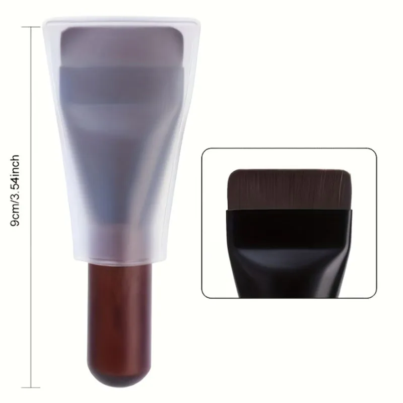 Ultra-Thin Flat Foundation Brush with Wooden Handle and Nylon Bristles Seamless Blending Makeup Brush for Liquid Cream Cosmetics