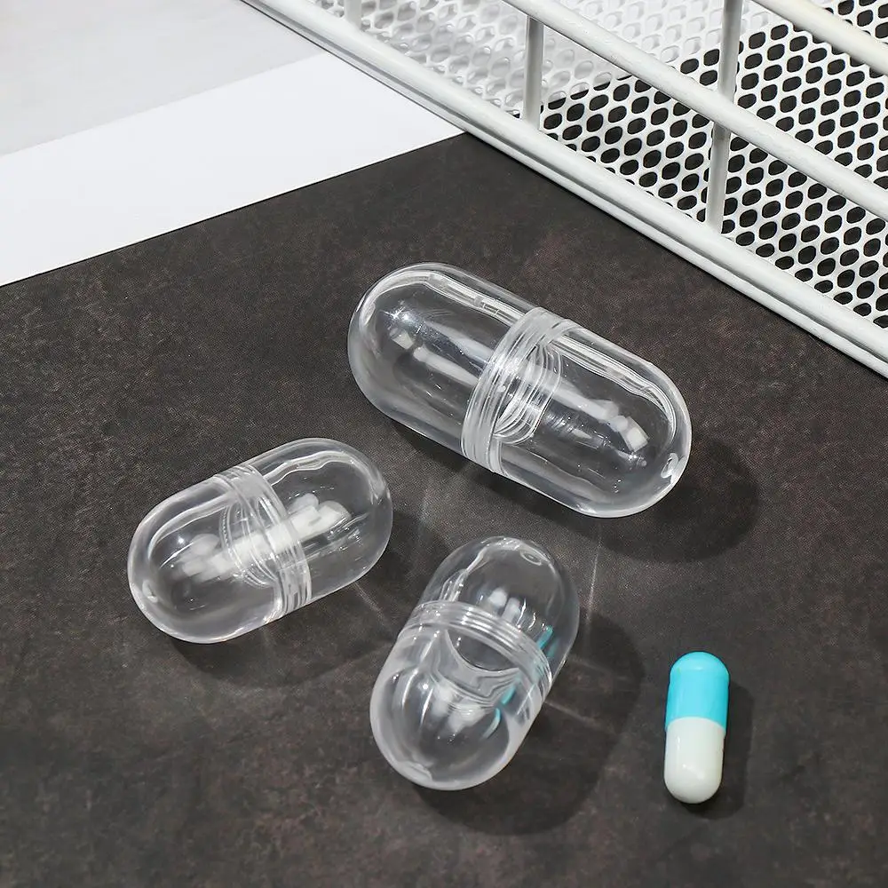 5Pcs/set Convenient Portable Drug Container Medicine Splitters Bottle Storage Box Pill Cases Empty Capsule Shell
