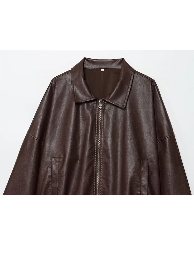 HH Female Spring Fashion Long Sleeves Jackets Solid Turn-Down Collar Pockets Belt Decoration Zipper Women High Street Short Coat