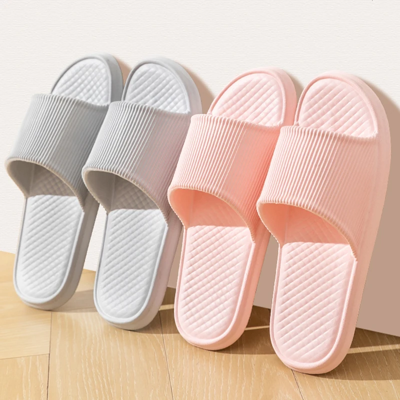 New Fashion Summer Couple Indoor Slippers Non-slip Soft Slides Lithe Comfort Sandals Men Women Shoes Ladies\' Home Flip Flops