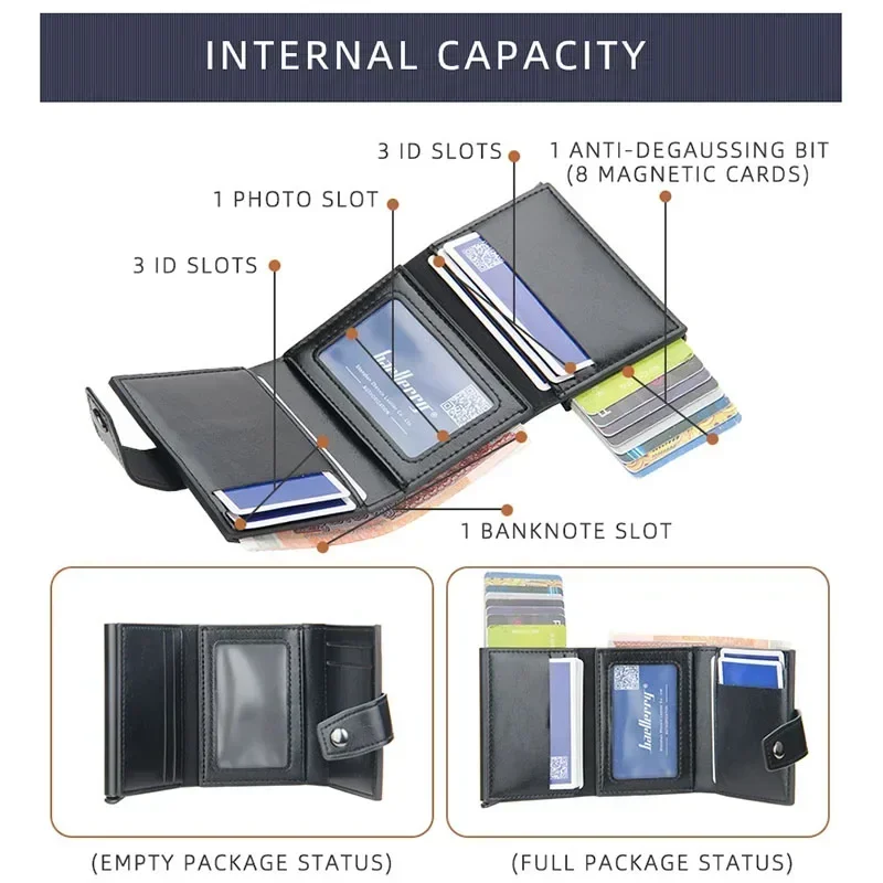 Nama Kustom Logo Teks Pria RFID Blocking Aluminium Card Holder Dompet Logam ID Kredit Tempat Kartu Bank Cardholder