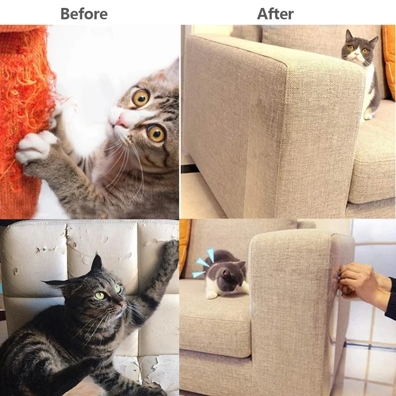 PVC Transparent Anti-Cat Scratch Stickers Sofa anti-scratch stickers Wear-resistant self-adhesive removable anti-cat claw plate