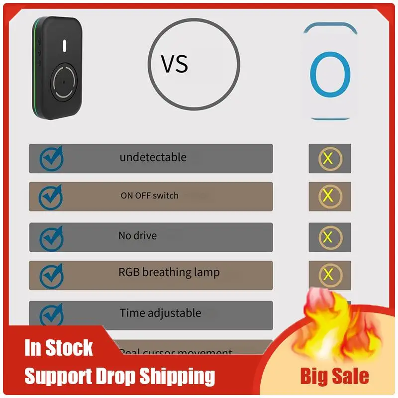 Migliori offerte Mouse Mover Jiggler Interruttore on/off Agitatore per mouse 4 modalità Dispositivo per lo spostamento del mouse Porta di tipo C che mantiene il PC attivo e sicuro